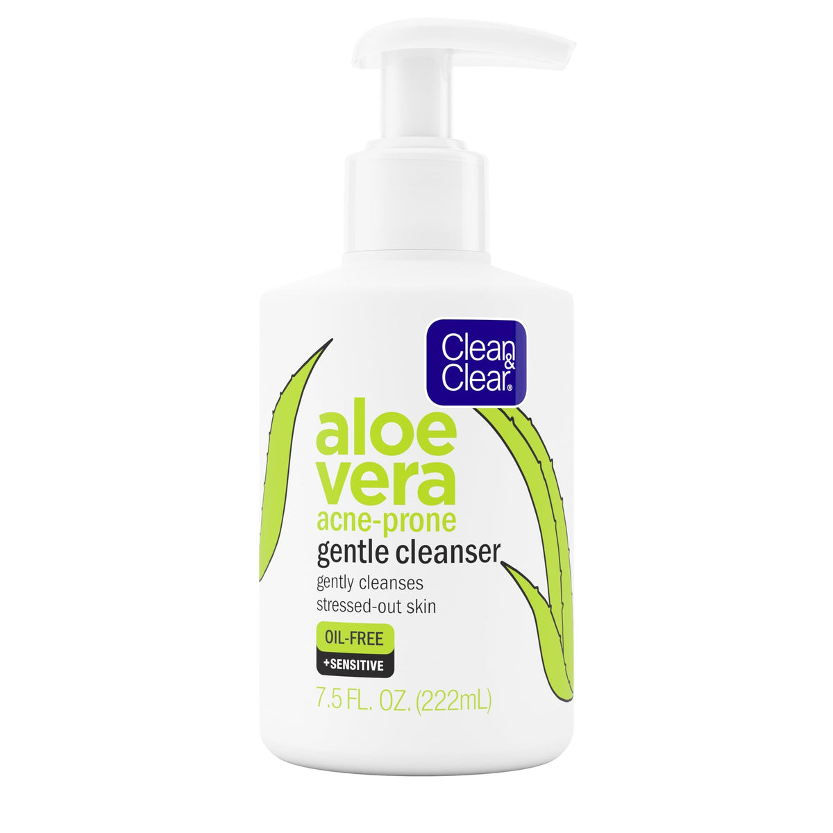 Clean & Clear Aloe Vera Gentle Cleanser bottle for daily acne-prone skin care