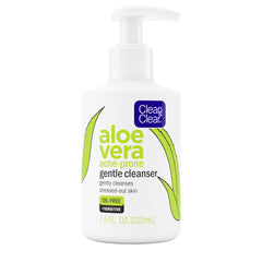 Clean & Clear Aloe Vera Gentle Cleanser bottle for daily acne-prone skin care