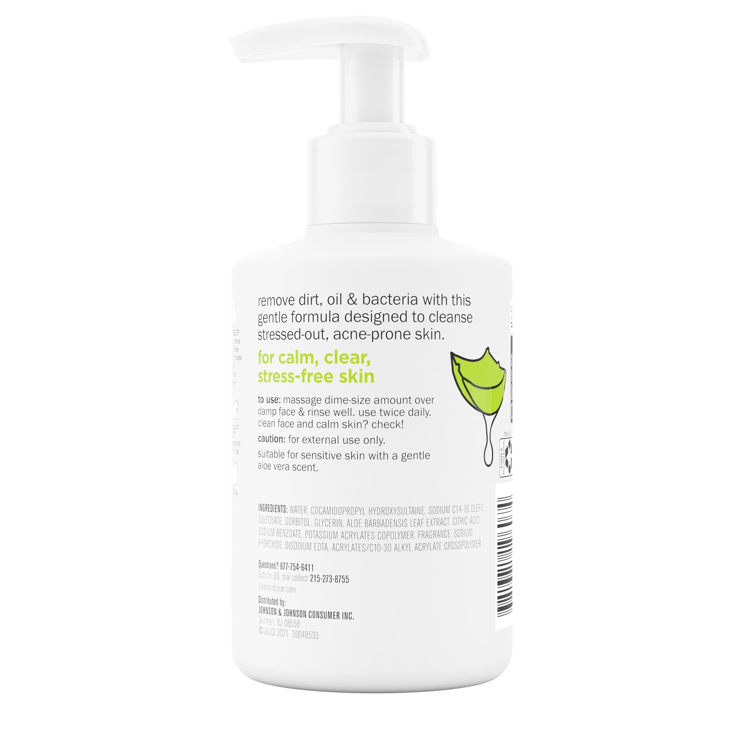 Clean & Clear Aloe Vera Gentle Cleanser daily-wash icon suggests simple routine