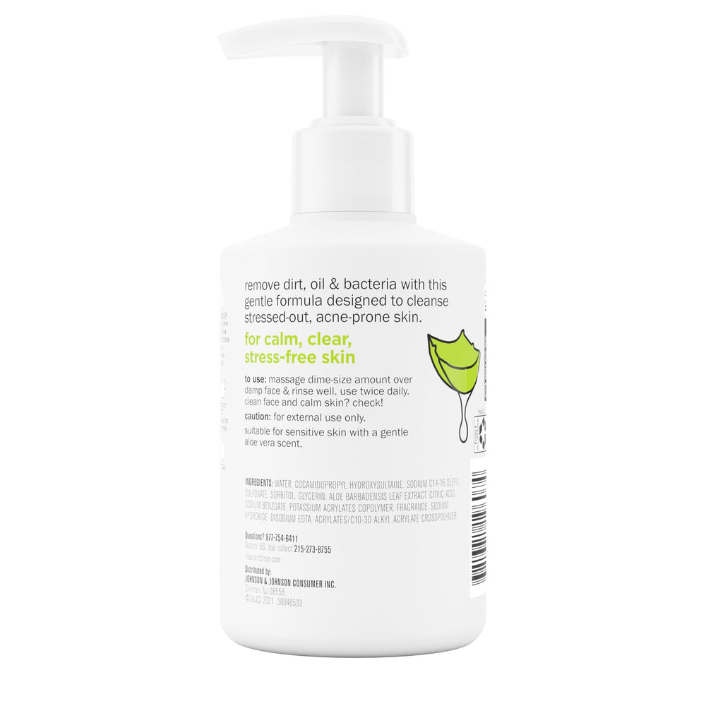 Clean & Clear Aloe Vera Gentle Cleanser daily-wash icon suggests simple routine