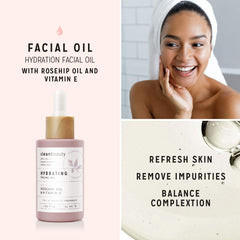 Clean Beauty Hydrating Oil texture on skin showing lightweight absorption.