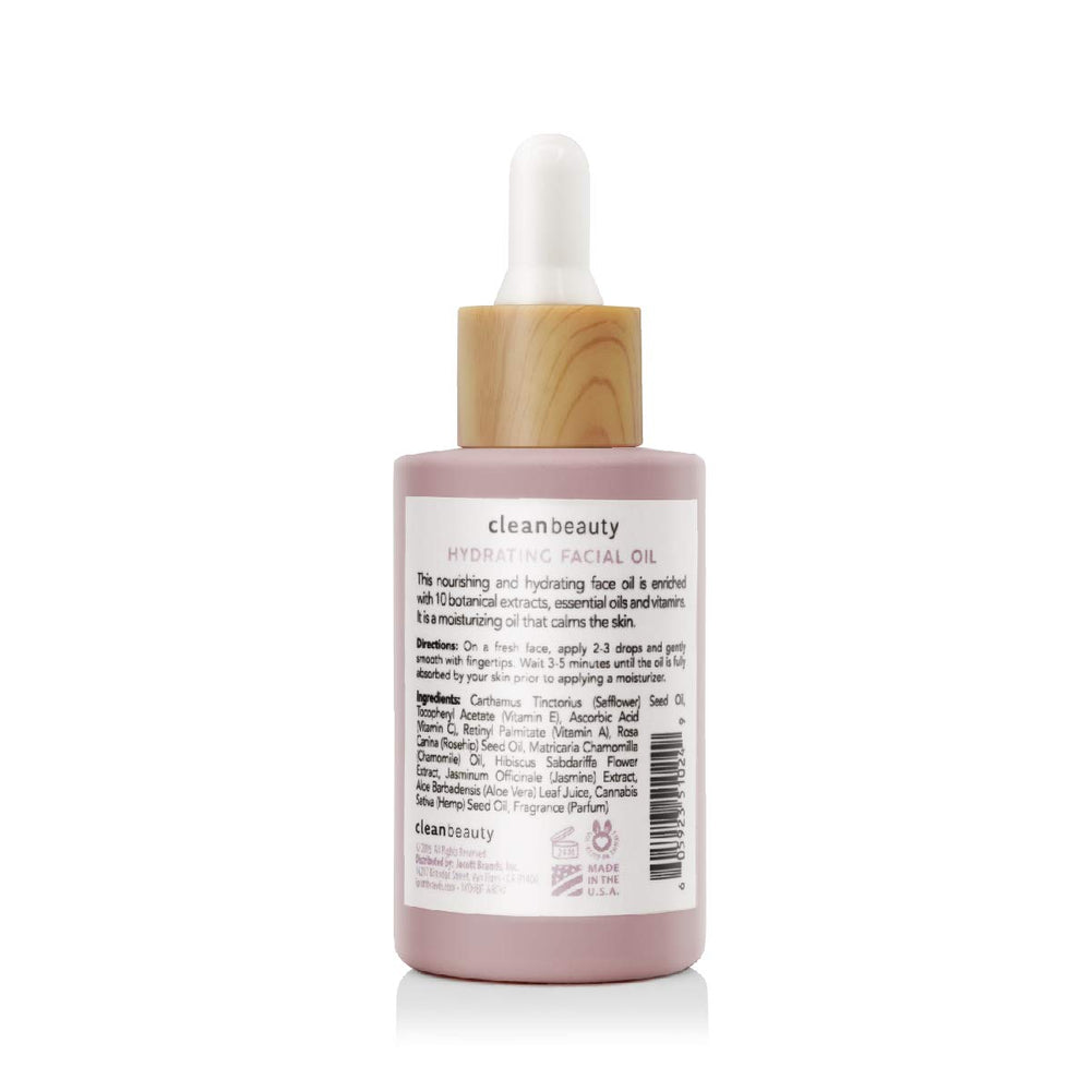 Clean Beauty Hydrating Rose Petal Oil dropper for easy 2-3 drop application.