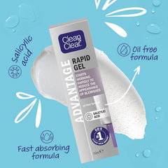 Clean and Clear Advantage Quick Clear Gel packaging and tube layout