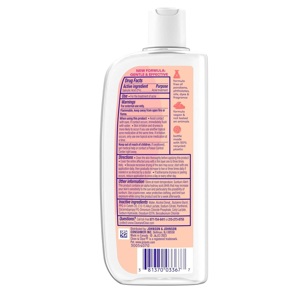 Clean & Clear Astringent bottle close-up highlighting pore clarity and daily skincare routine.