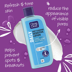 Clean & Clear Deep Cleansing Lotion in routine, refreshing pores and skin tone.