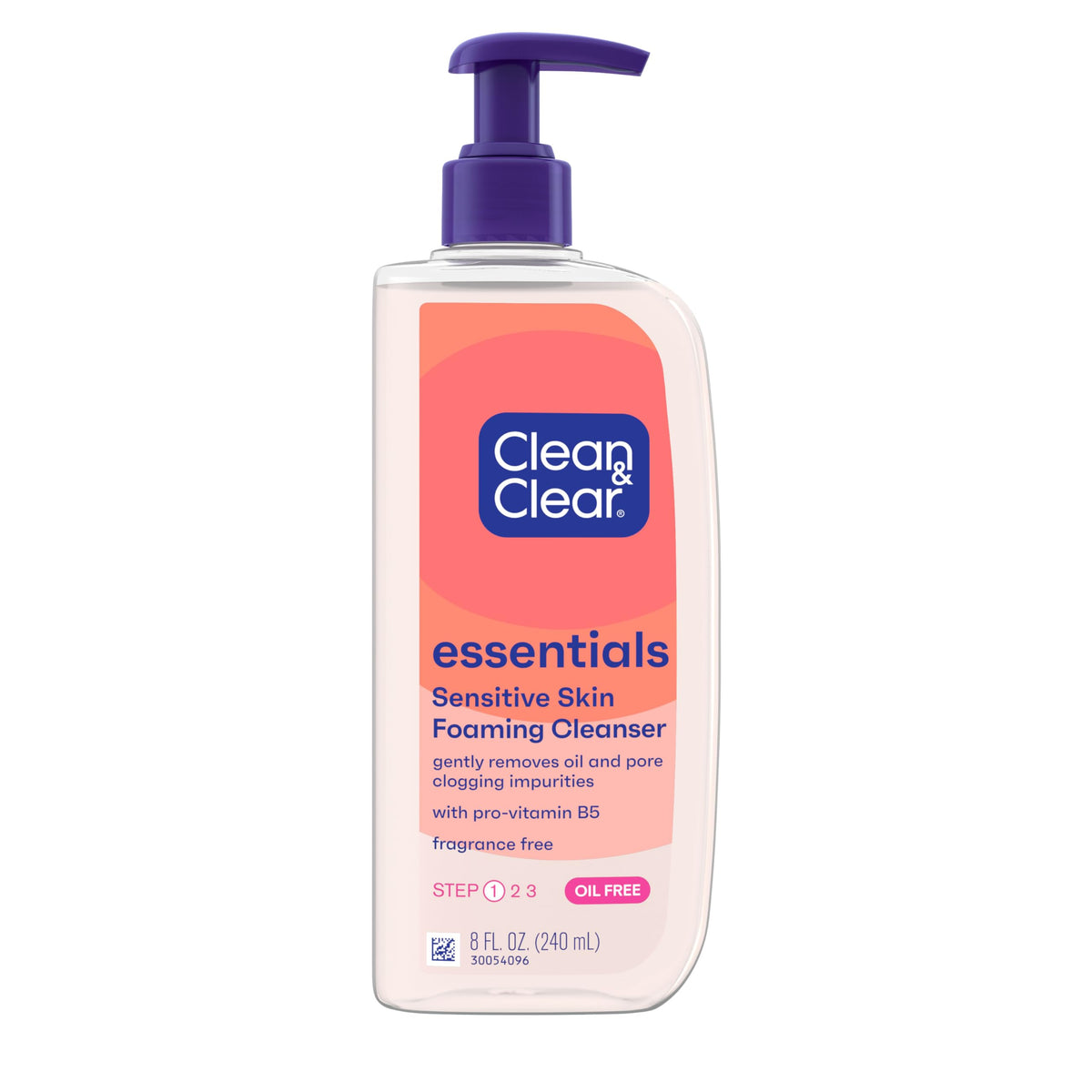 Clean & Clear Essentials bottle with pump for oil-free daily cleansing.
