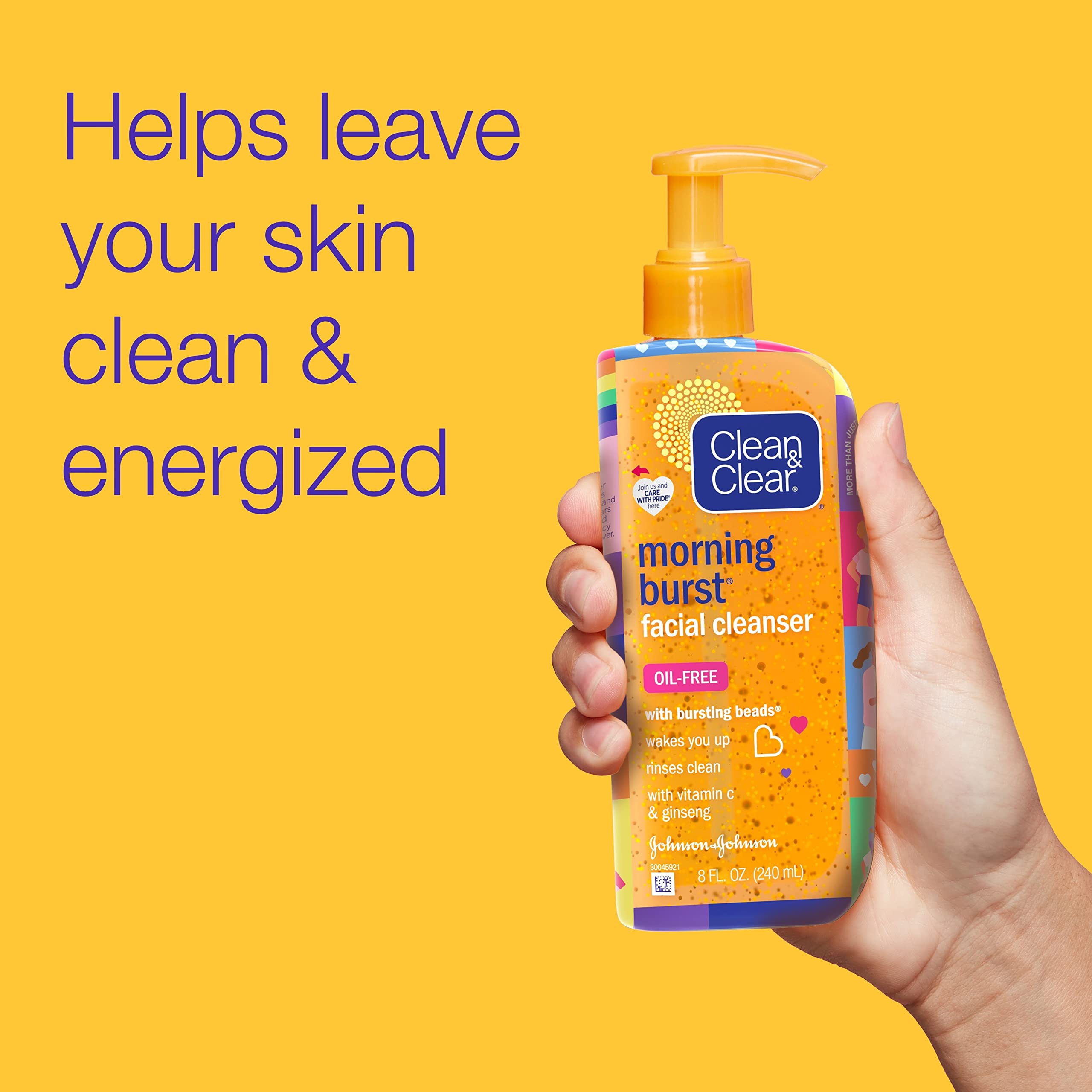 Clean & Clear Pride packaging close-up emphasizes the Care with Pride edition and social support.