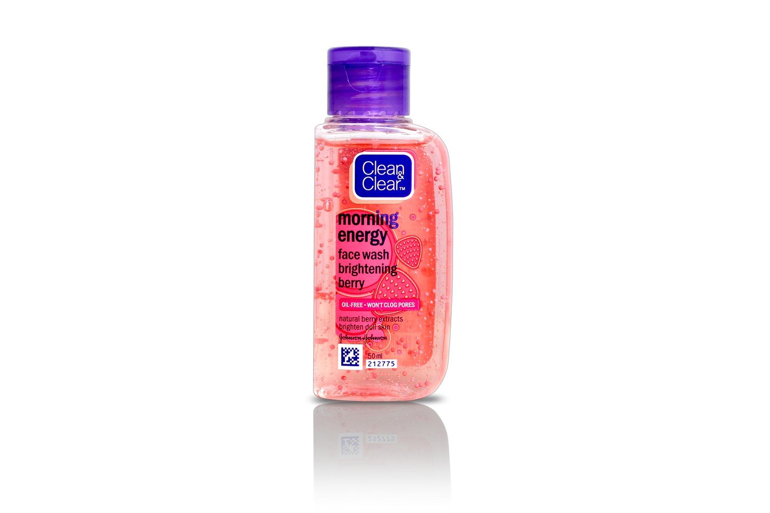 Clean and Clear Morning Energy Berry Face Wash foam pump demonstrates easy application