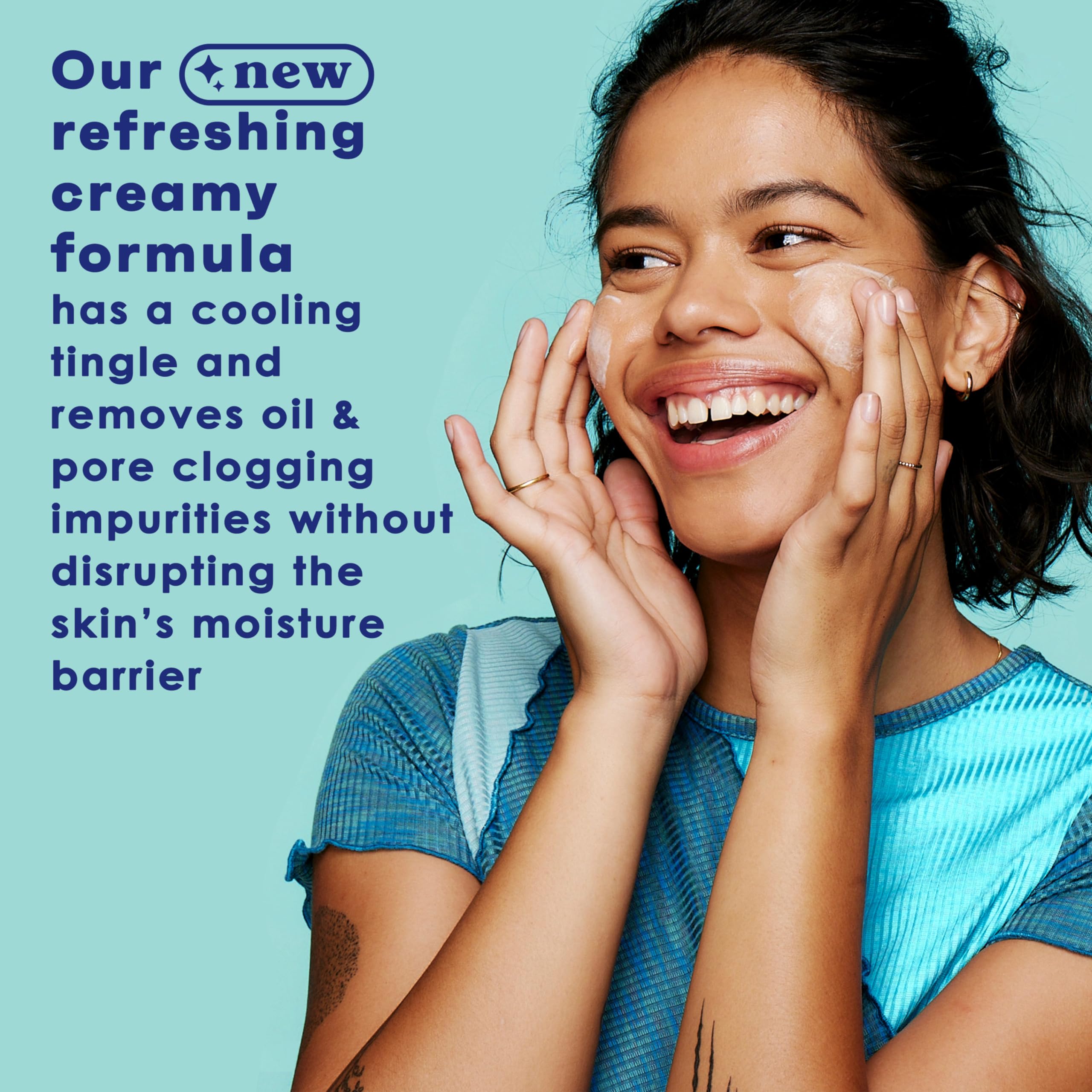 Creamy foam texture shown for gentle cleansing without drying