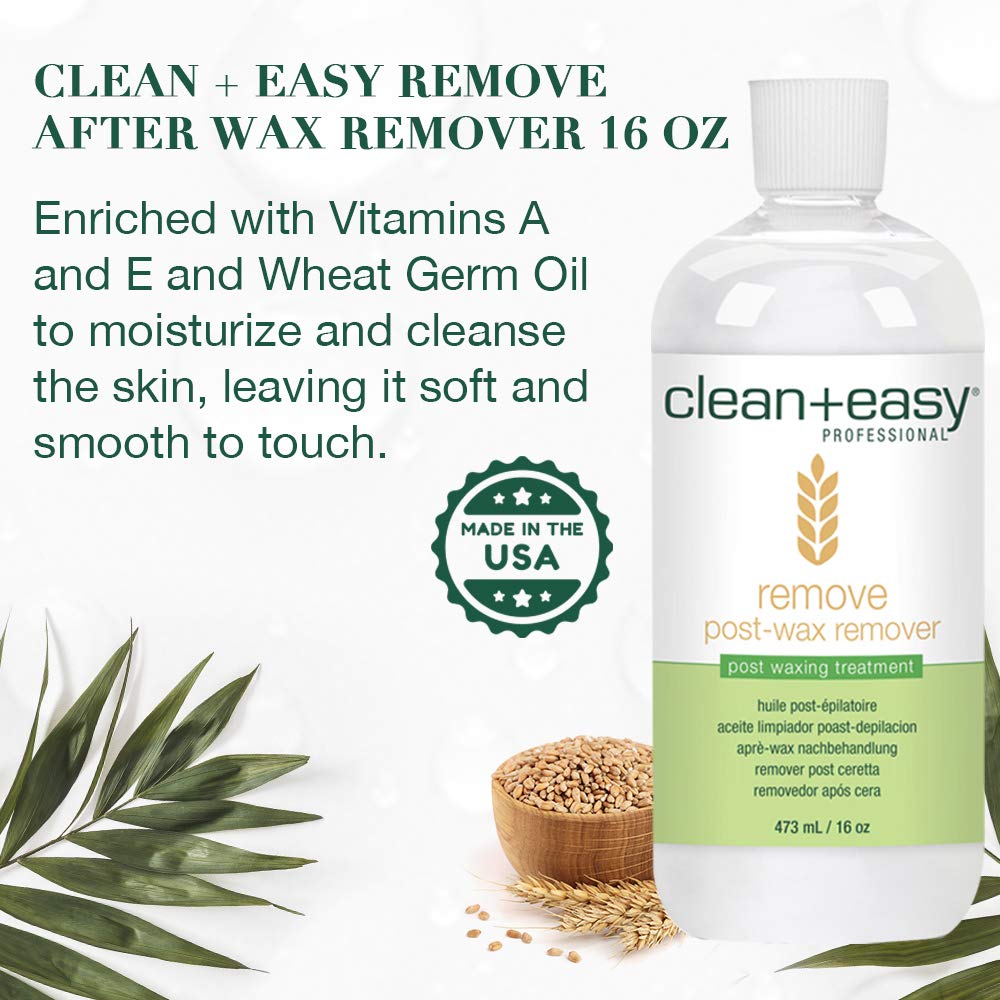 Clean + Easy After Wax Remover on skin application showing gentle post-wax use.