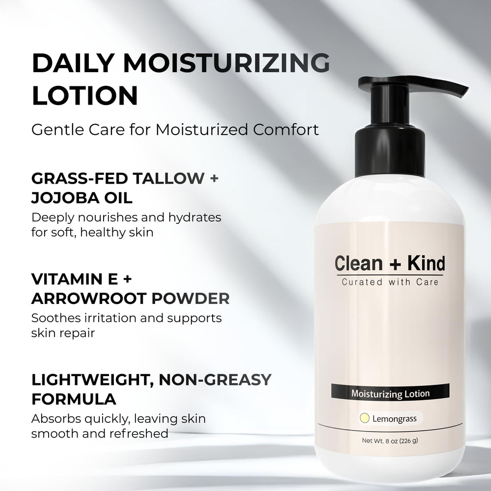 Clean + Kind Tallow cream texture close-up highlighting smooth feel.