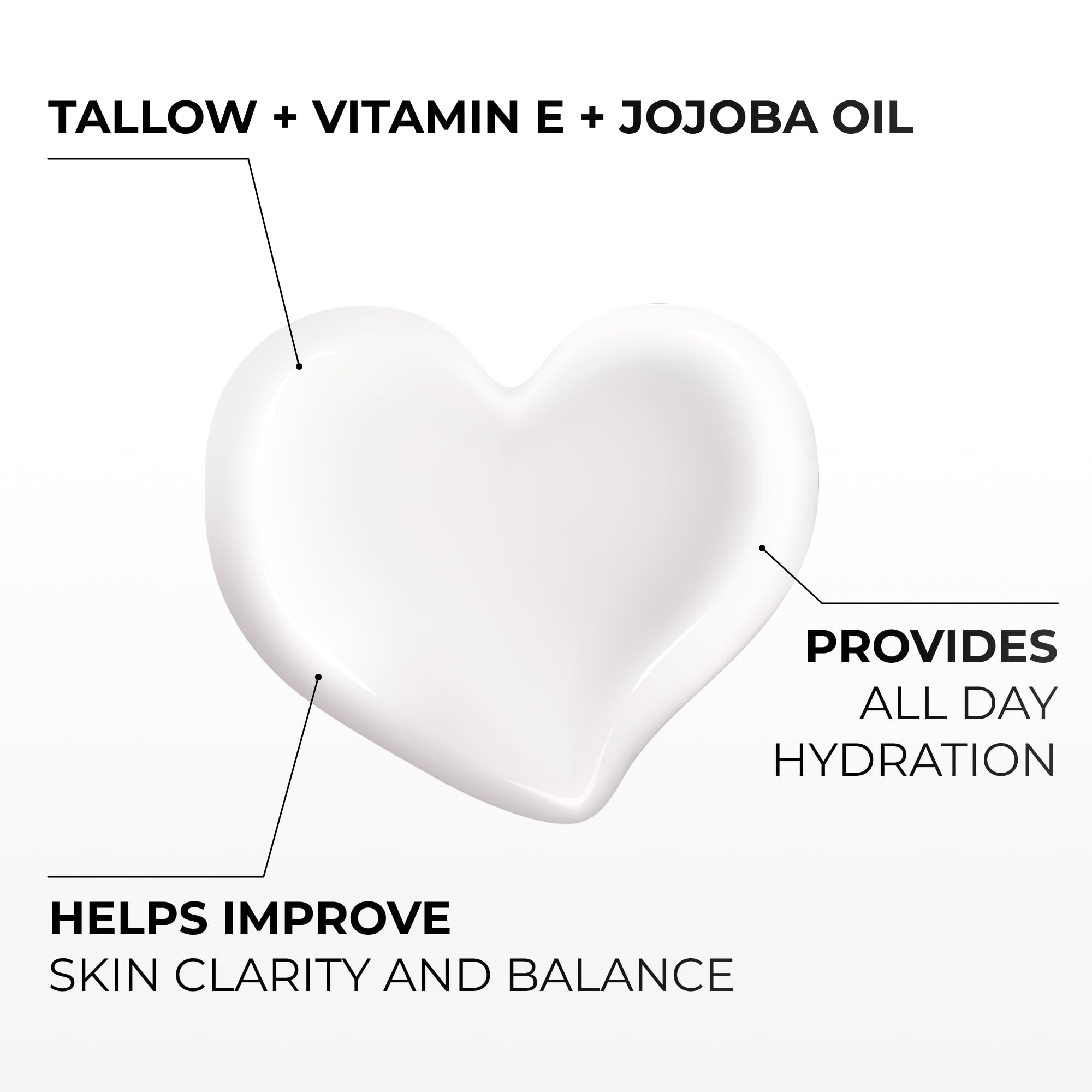 Clean + Kind Tallow label highlights paraben-free, toxin-free formula.