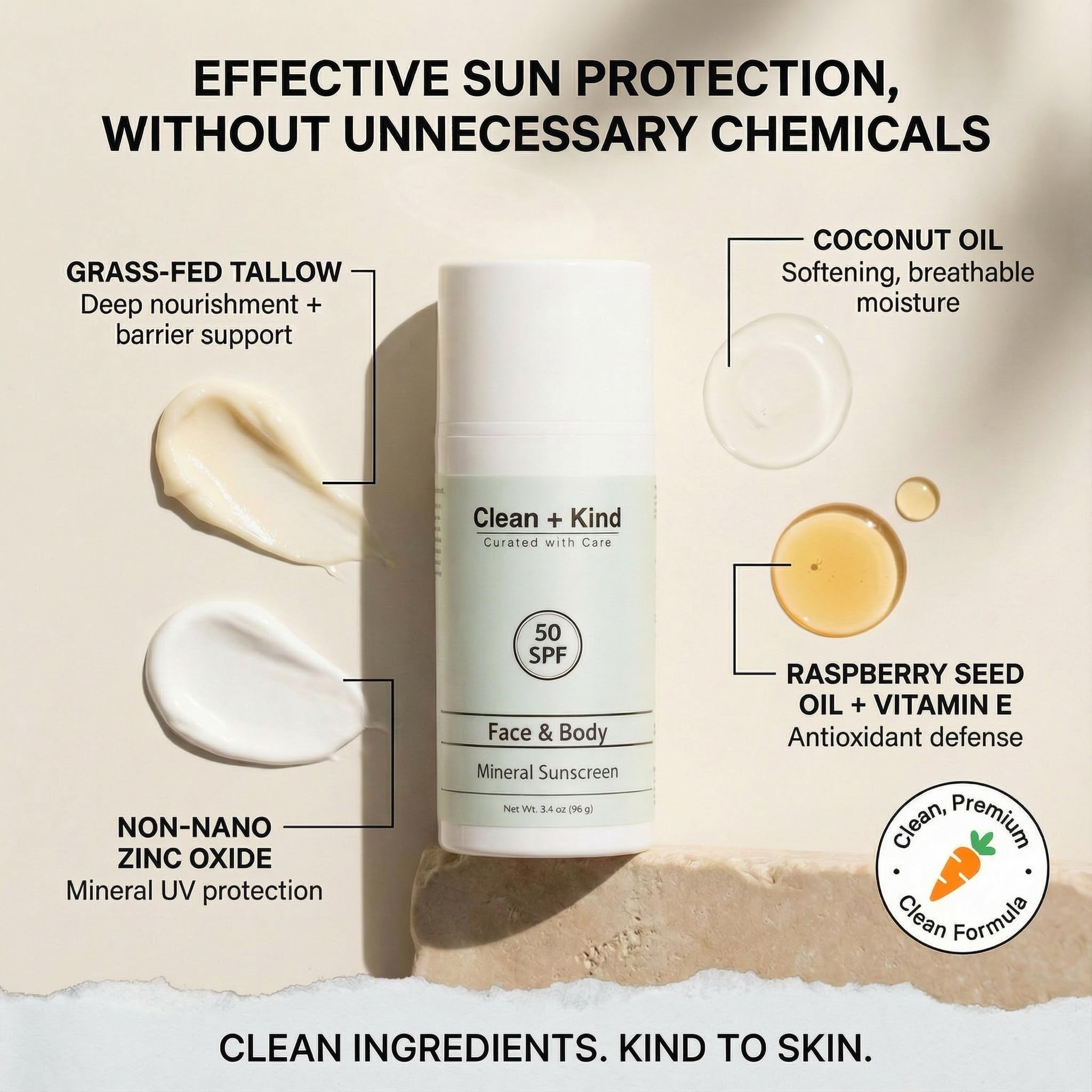 Application on the face demonstrates easy blend and a non-greasy finish.