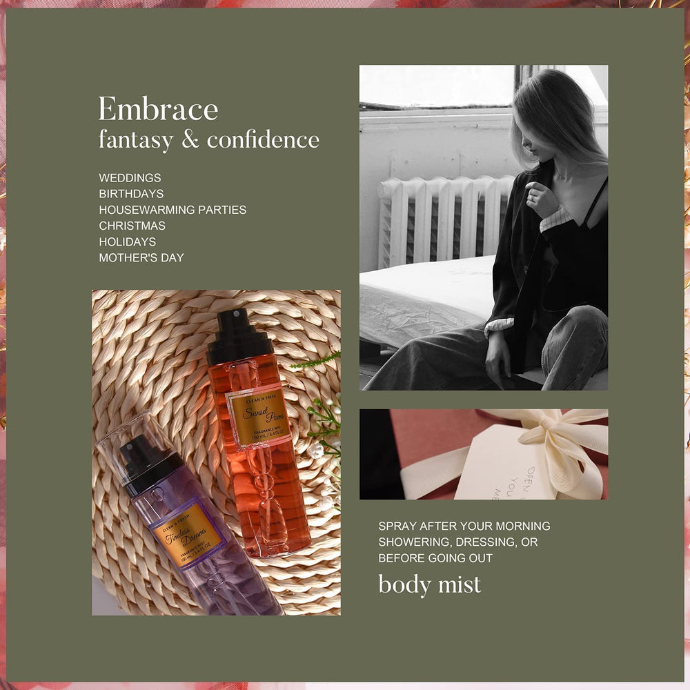Clean-n-Fresh body spray spray for quick daytime pick-me-up and scent boost.