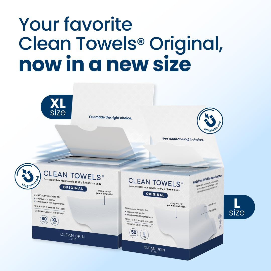 Soft Clean Skin Club towels with soft fibers for gentle post-cleanse drying.