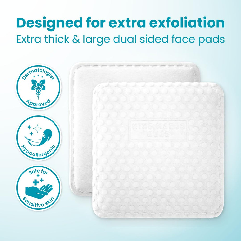 Clean Skin Club Clean² dual-sided pad showing smooth and textured surfaces for cleansing.