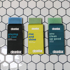 Cleanbar Playing it Cool bar close-up with eucalyptus and peppermint for a refreshing cleanse.