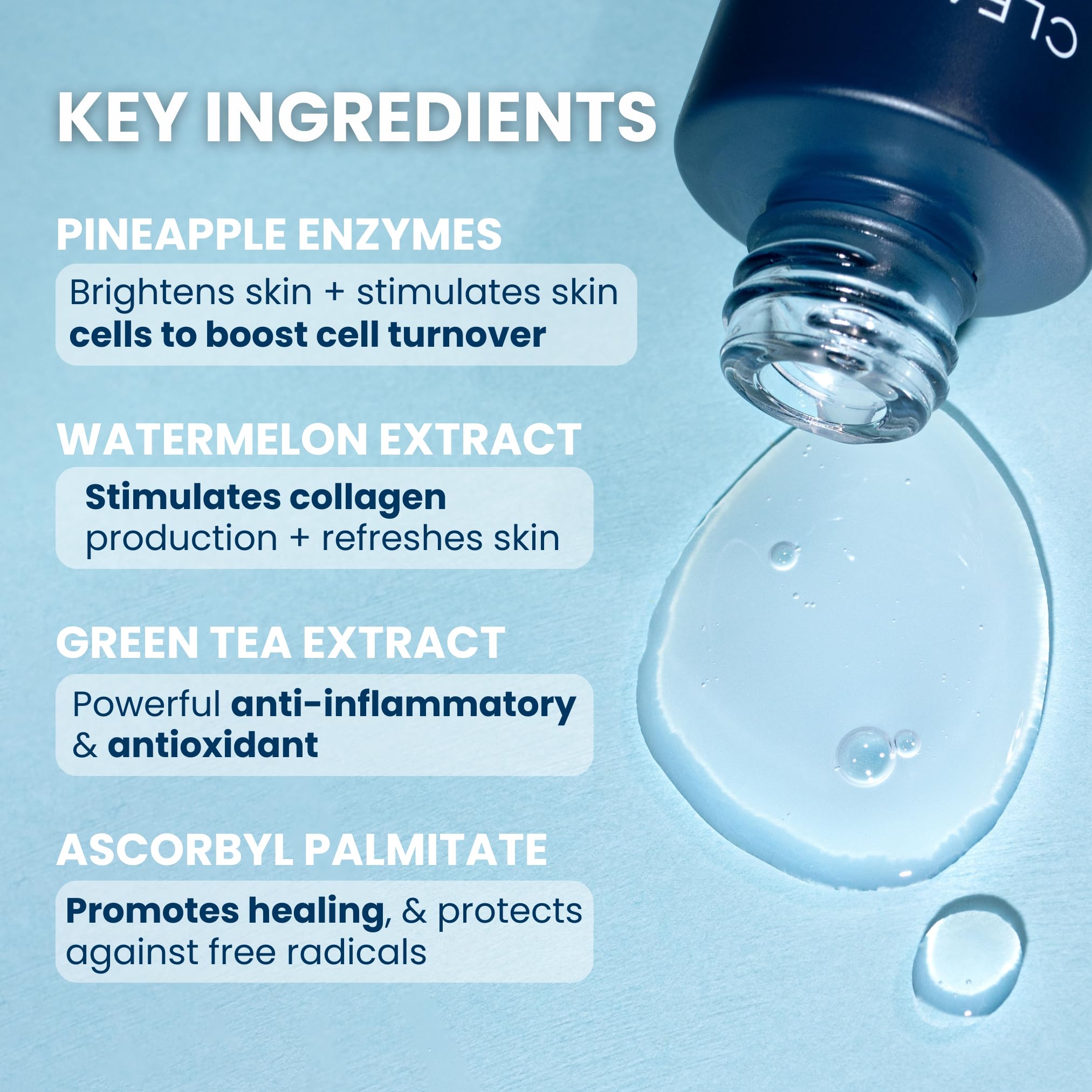 Clean Skin Club Vitamin C Serum skin texture closeup shows lightweight, fast absorbing formula