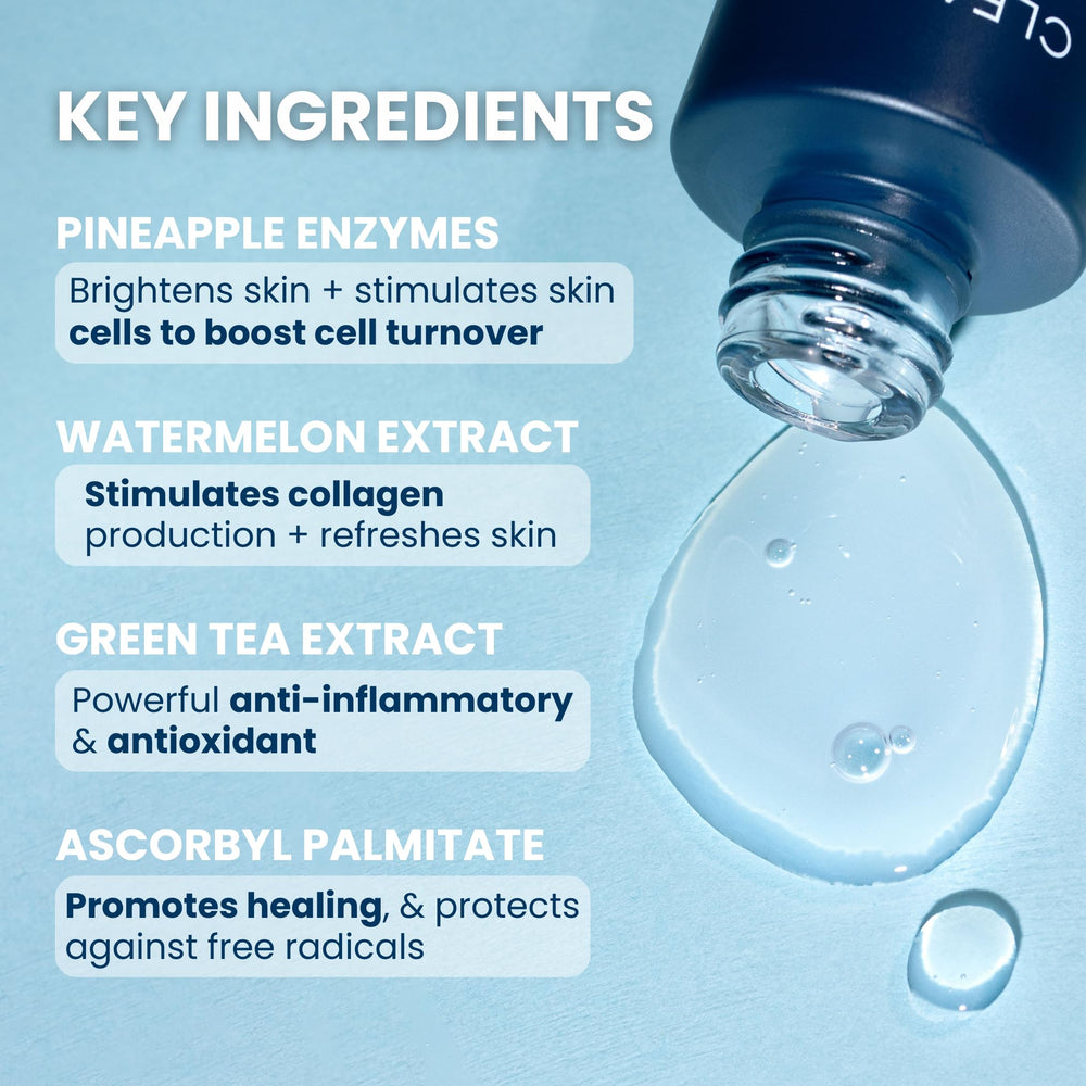 Clean Skin Club Vitamin C Serum skin texture closeup shows lightweight, fast absorbing formula