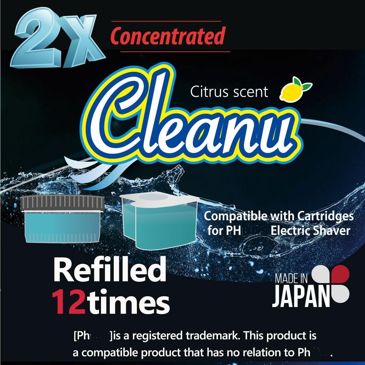 Cleanu citrus-scent keeps shavers fresh and odor-free.