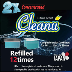 Cleanu citrus-scent keeps shavers fresh and odor-free.