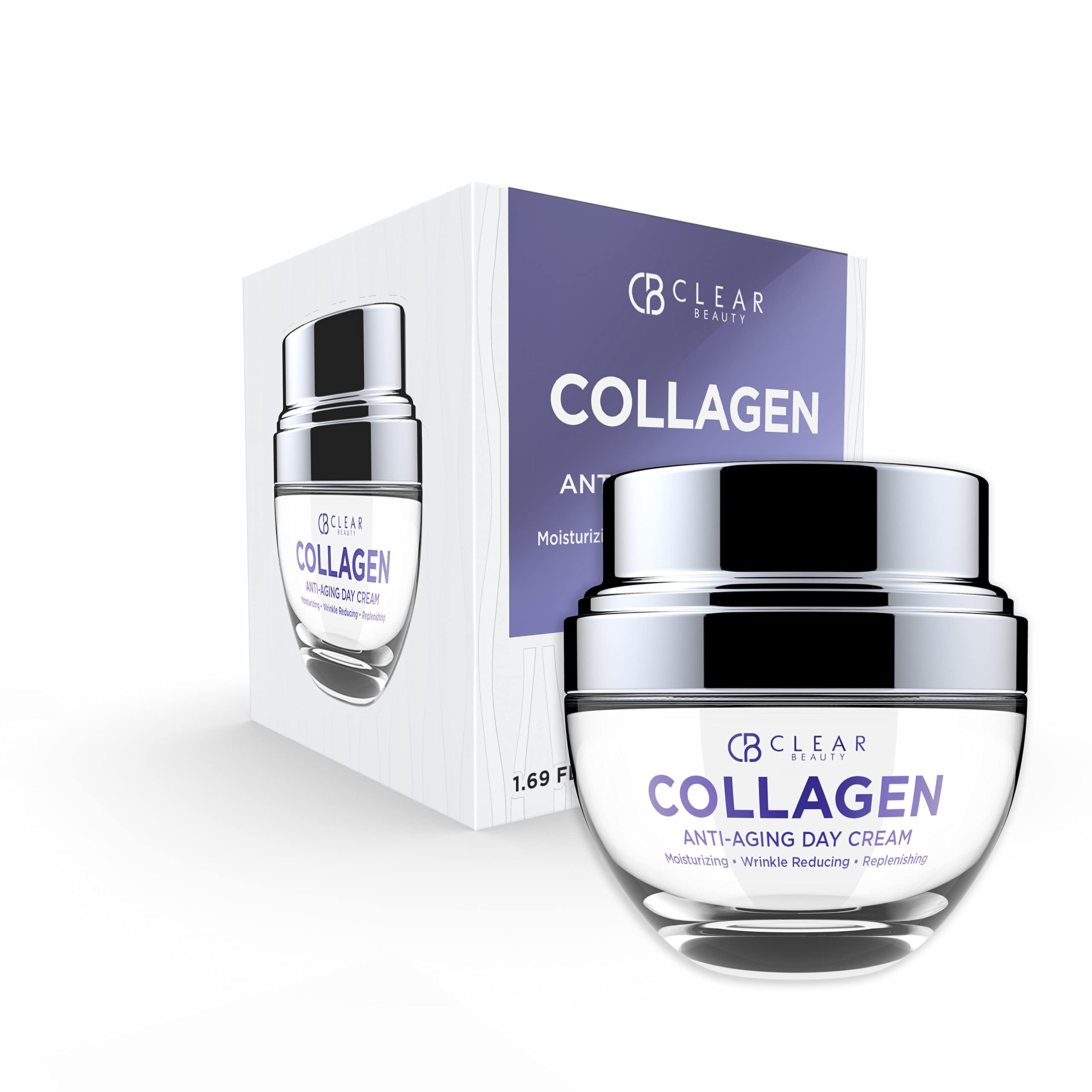 Clear Beauty Collagen Face Moisturizer packaging for daily hydrating routine