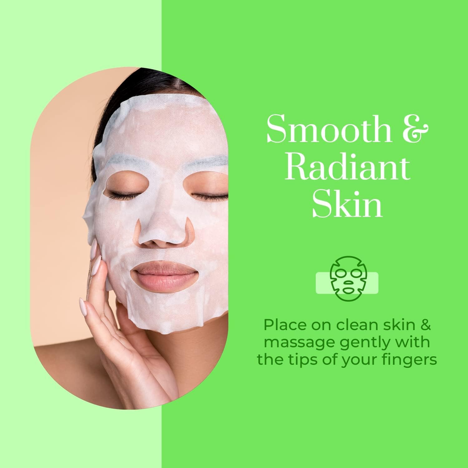 Clear Beauty mask on face ready for calming, hydrating treatment