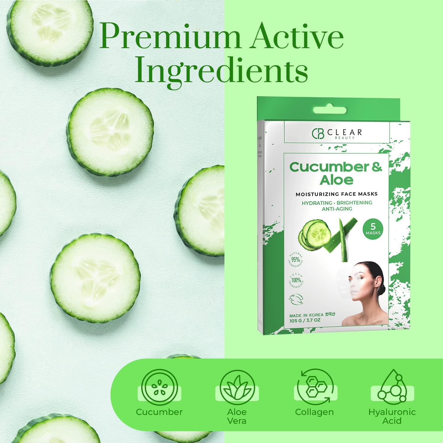 Applying Clear Beauty mask with soothing hydration
