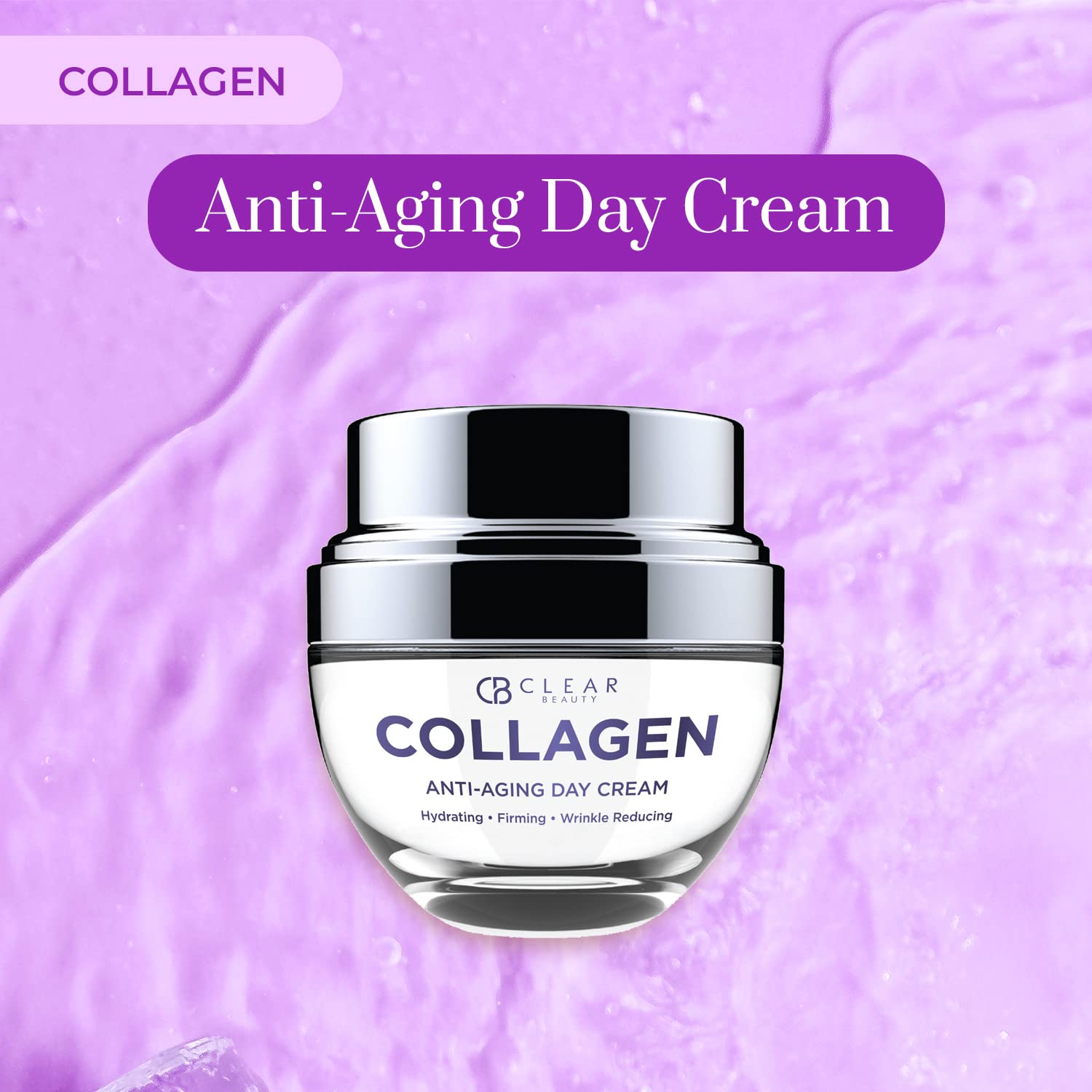 Clear Beauty dermatologist-tested Korean formula shown with clean, vegan ingredients