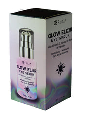 Clear Beauty eye serum bottle closeup highlighting brightening potential.