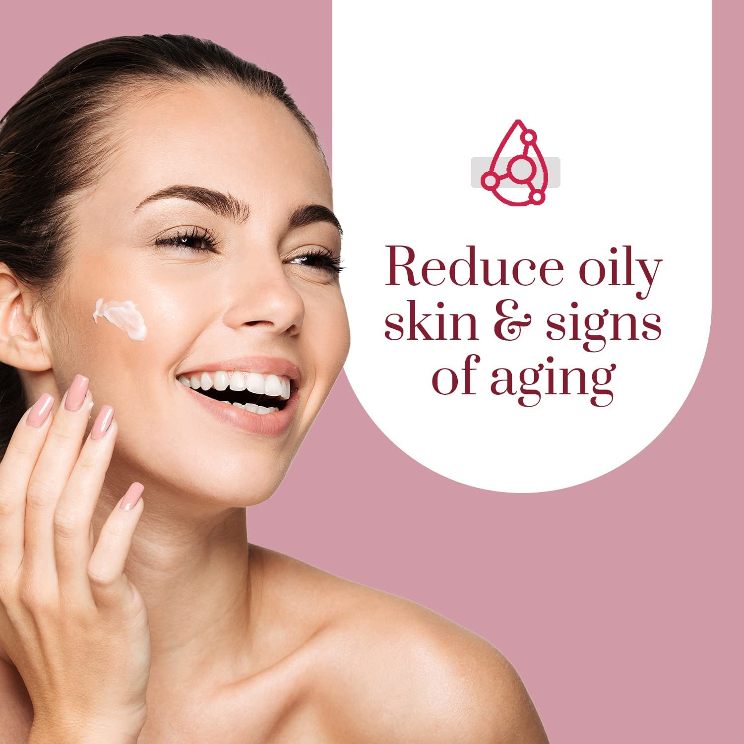 Close-up of cream texture showing lightweight, fast-absorbing formula for smooth skin