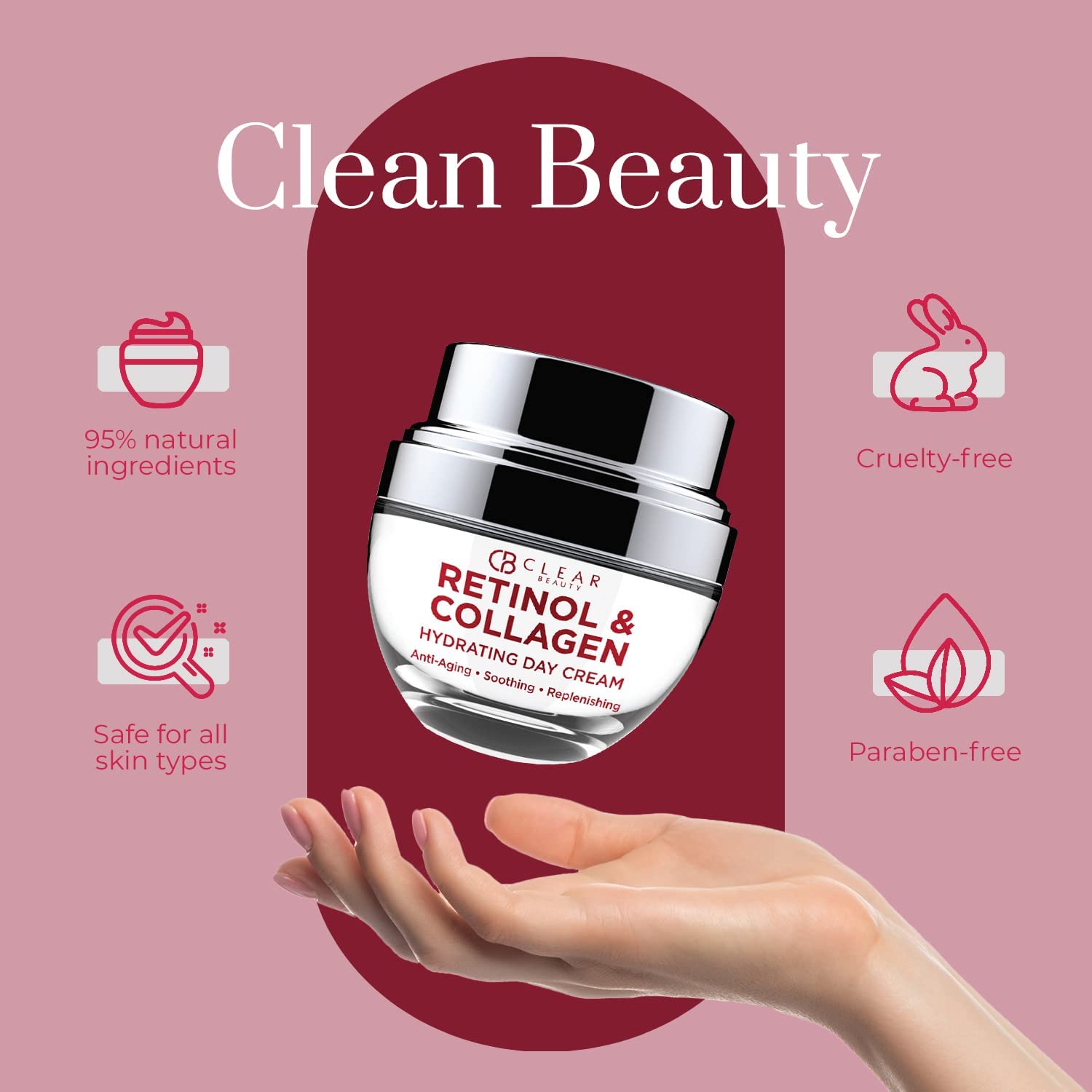 Korean-made vegan formula packaging emphasized for clean beauty credentials