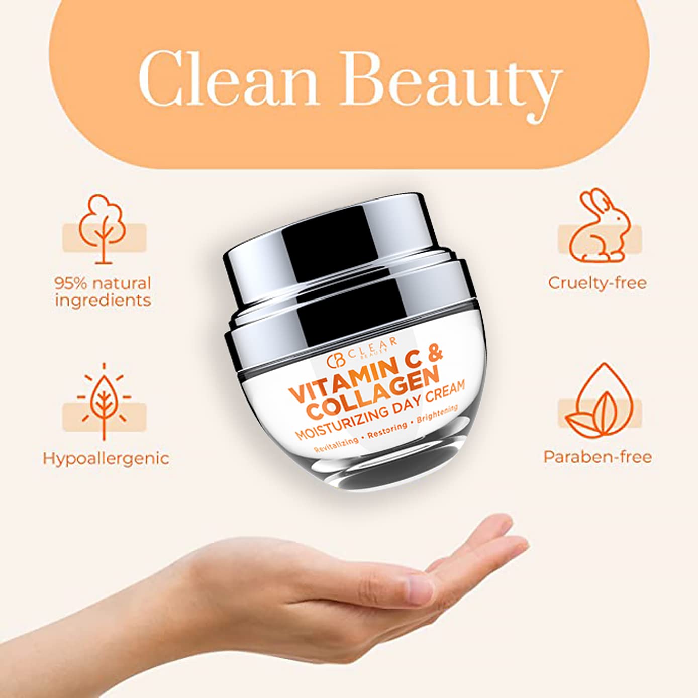 Skin hydration glow shot featuring Clear Beauty moisturizing layer