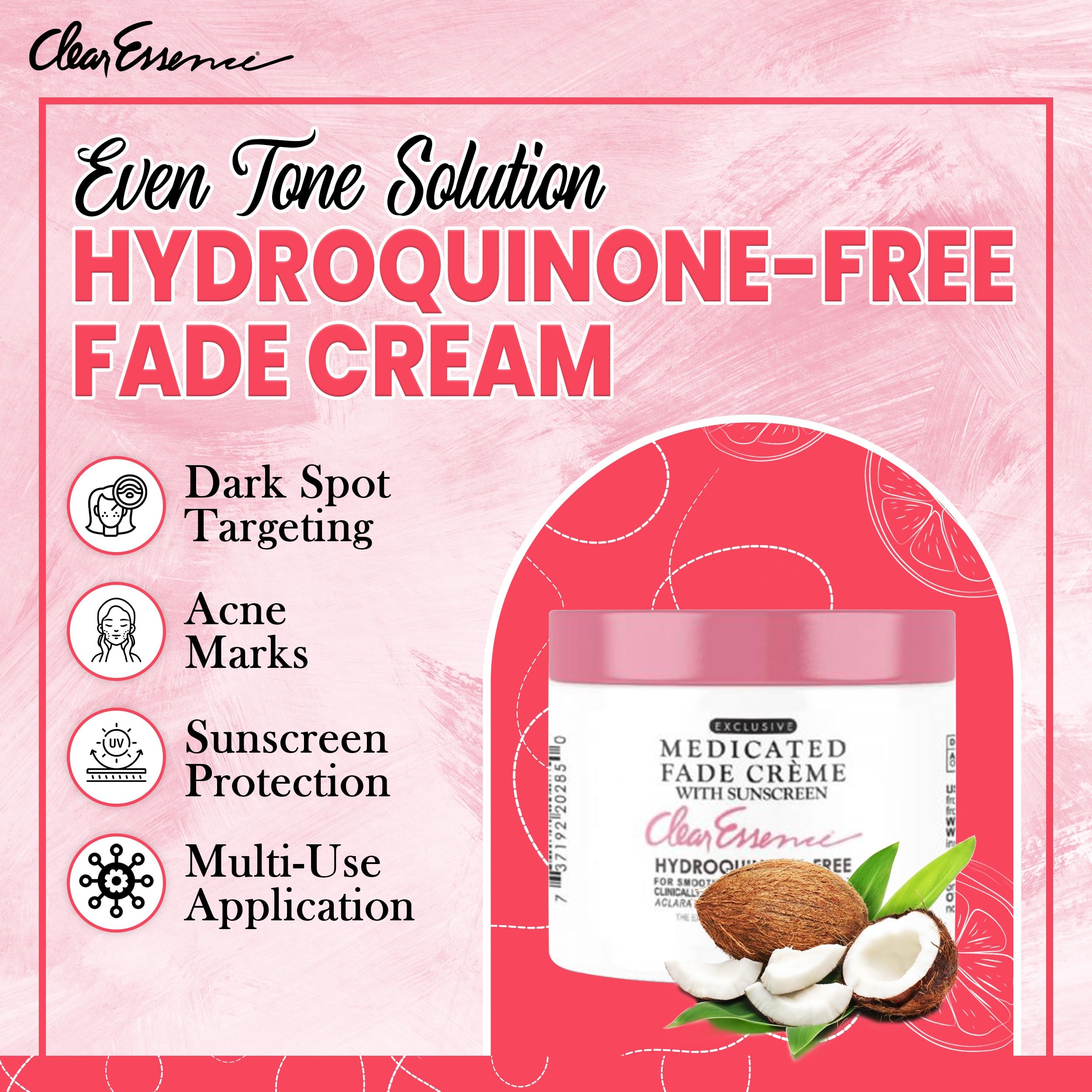 Clear Essence Fade Creme applied on face for radiant skin