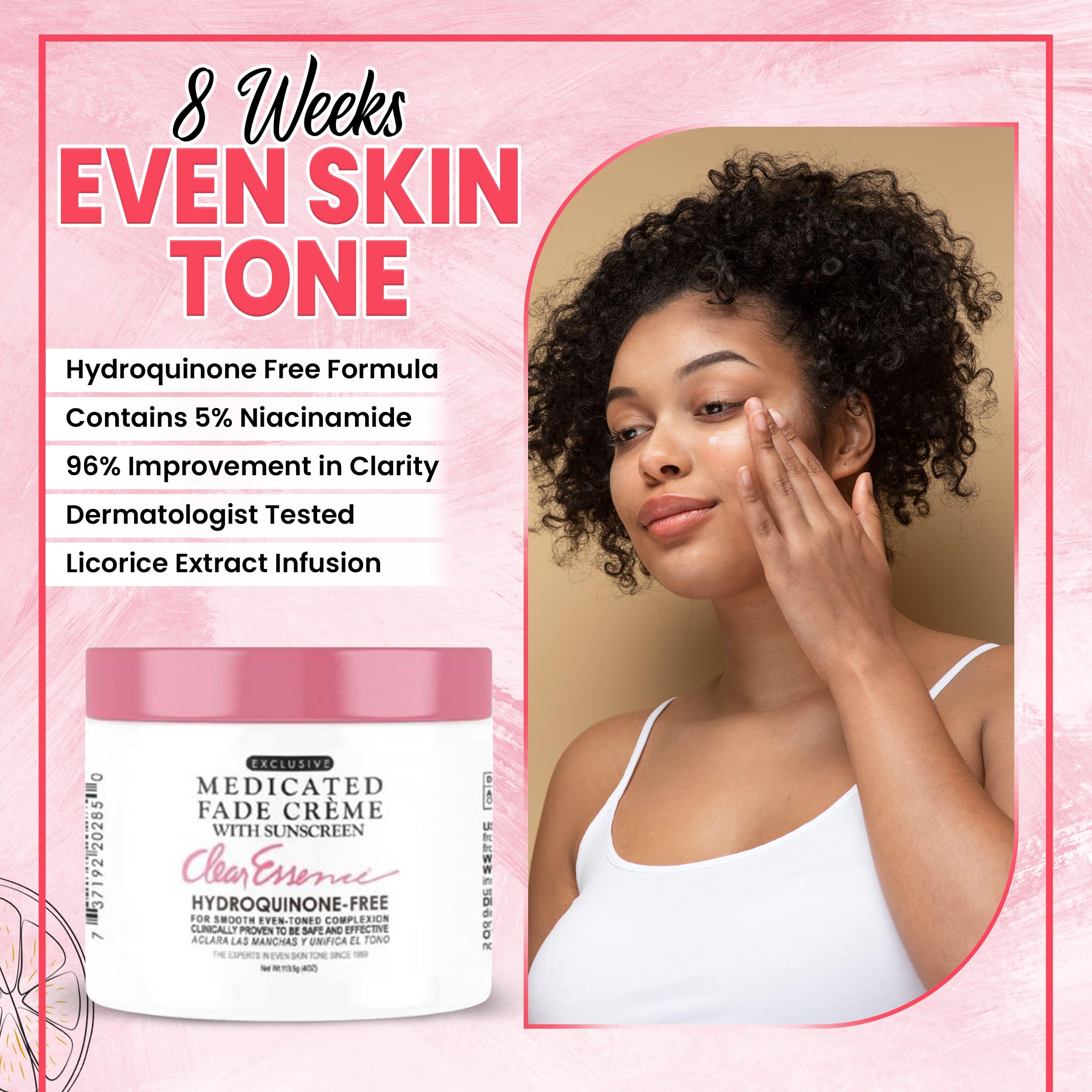 Clear Essence Fade Creme on forearm showing light coverage