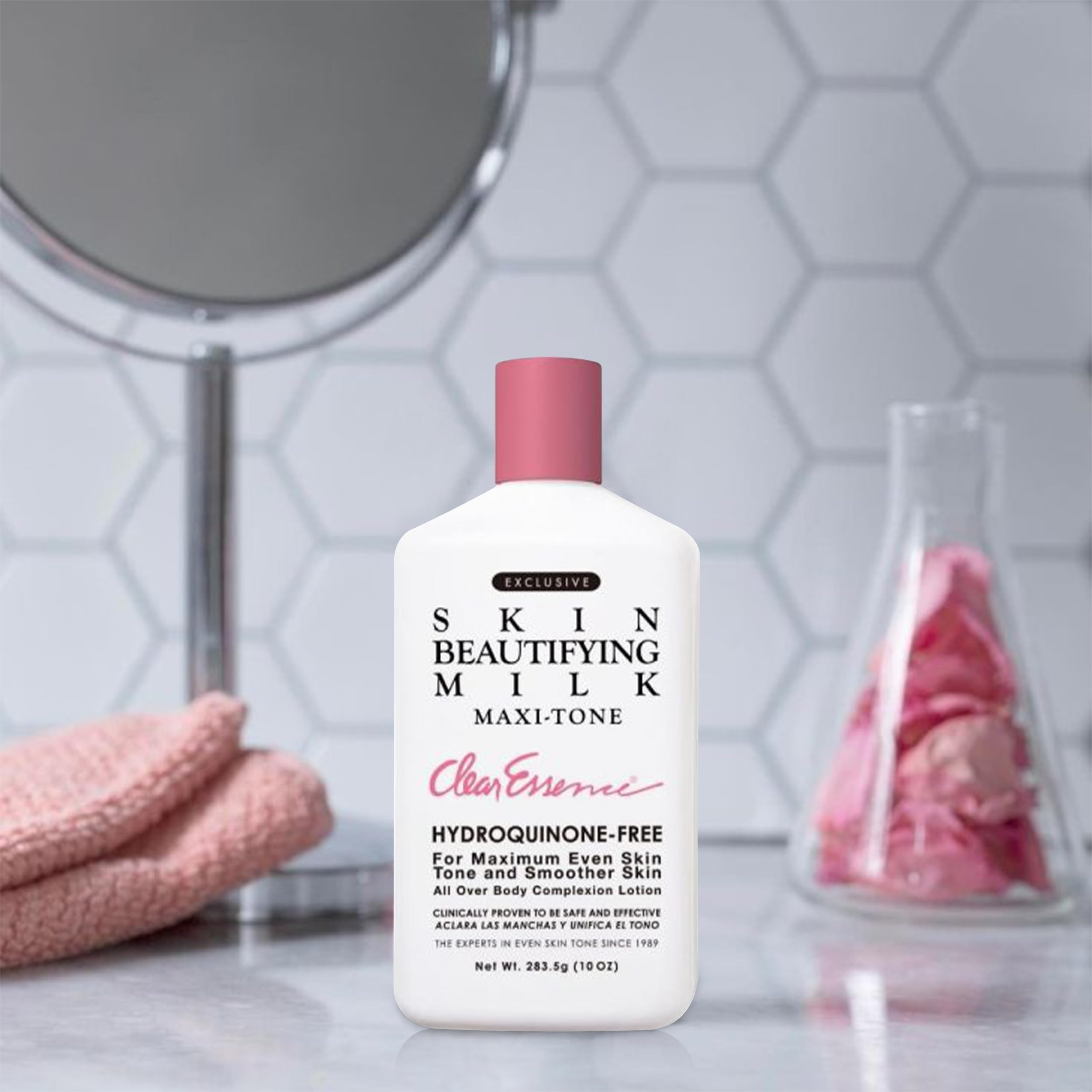 Ten-ounce Clear Essence bottle suitable for daily use.