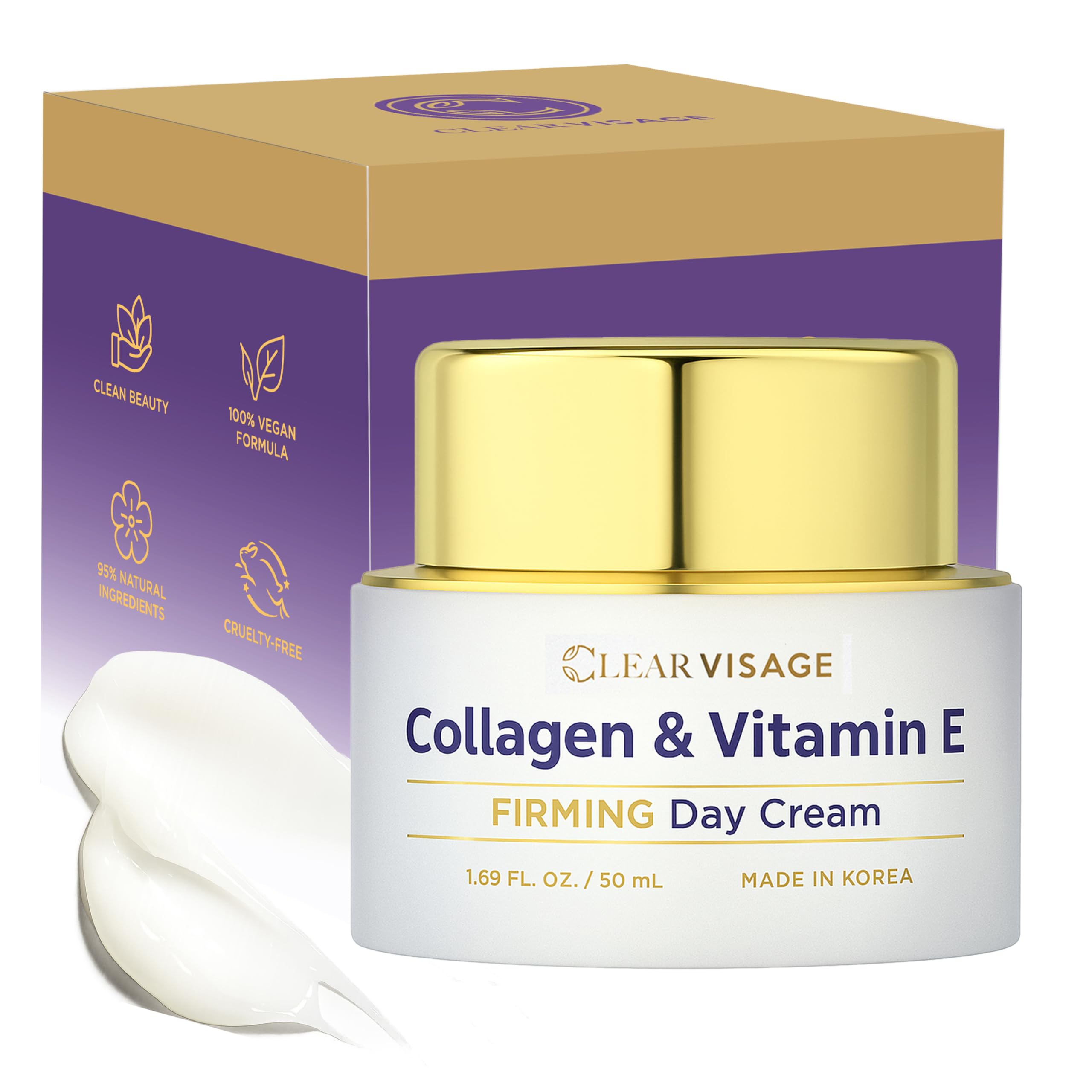 Clear Visage collagen vitamin E moisturizer bottle for daily hydration