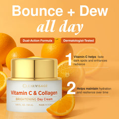 Closeup of Clear Visage ingredients label, highlighting vegan, clean formula.
