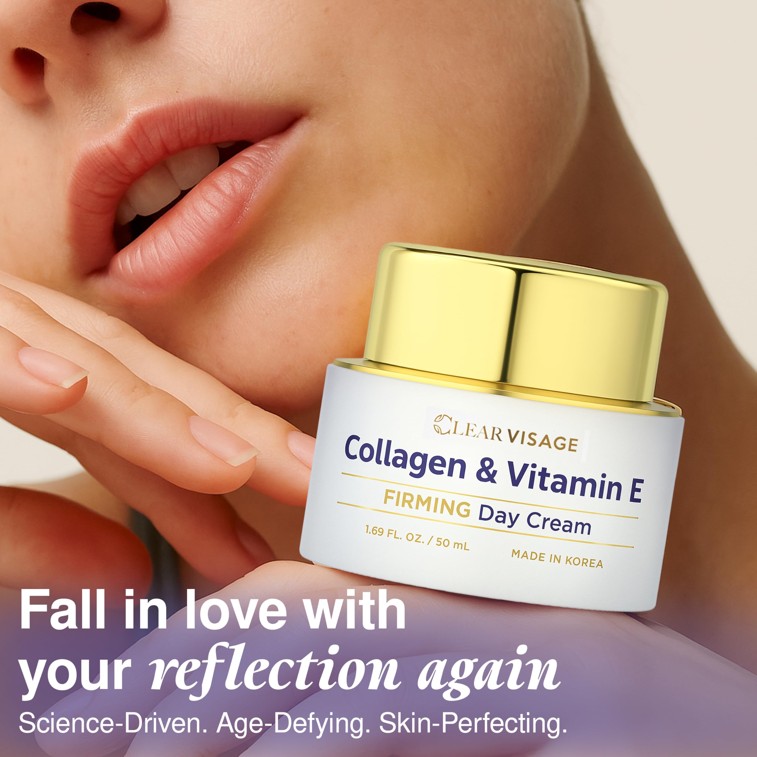 Close-up of Clear Visage texture showing lightweight, fast-absorbing cream