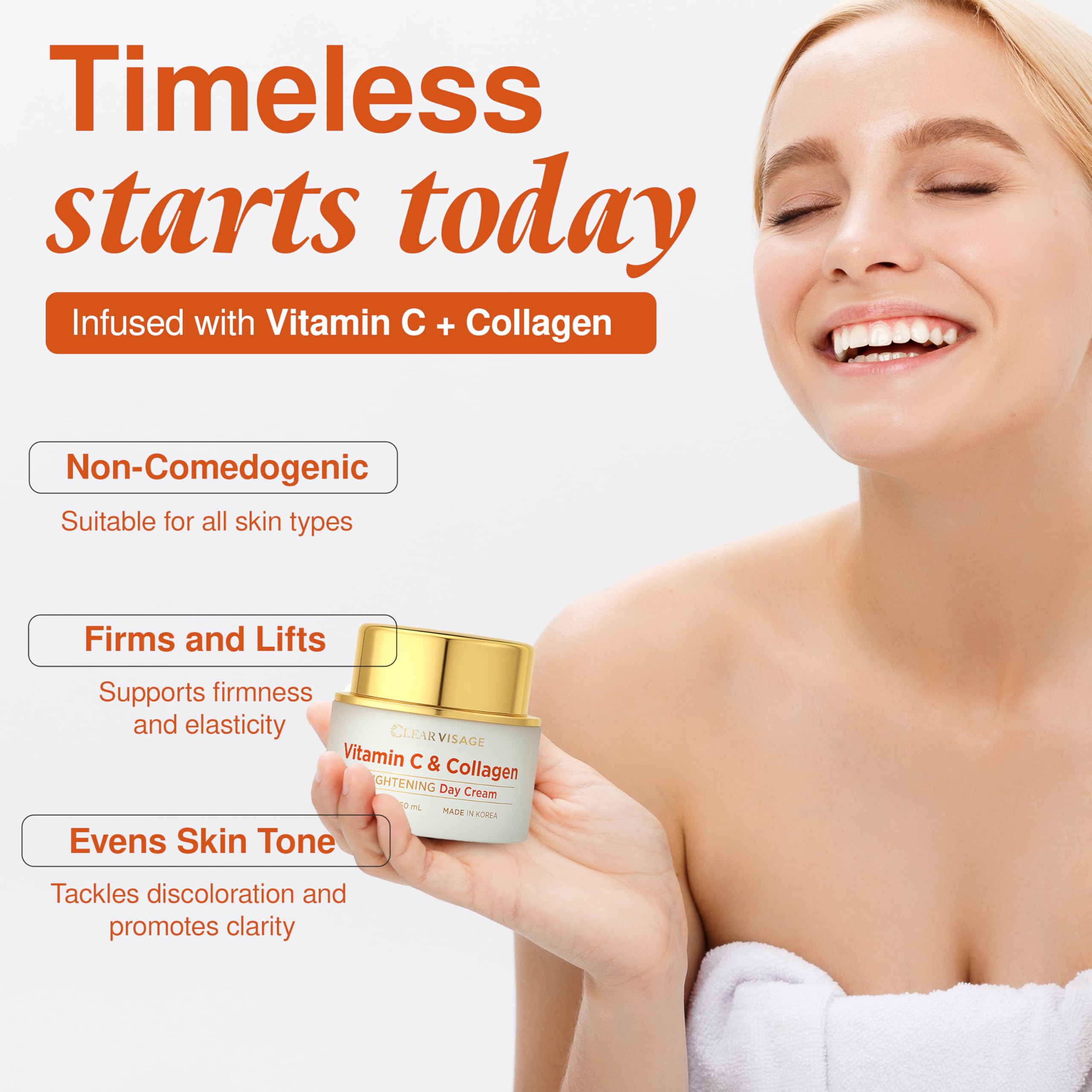 Clear Visage moisturizer under makeup, creating a hydrated base.