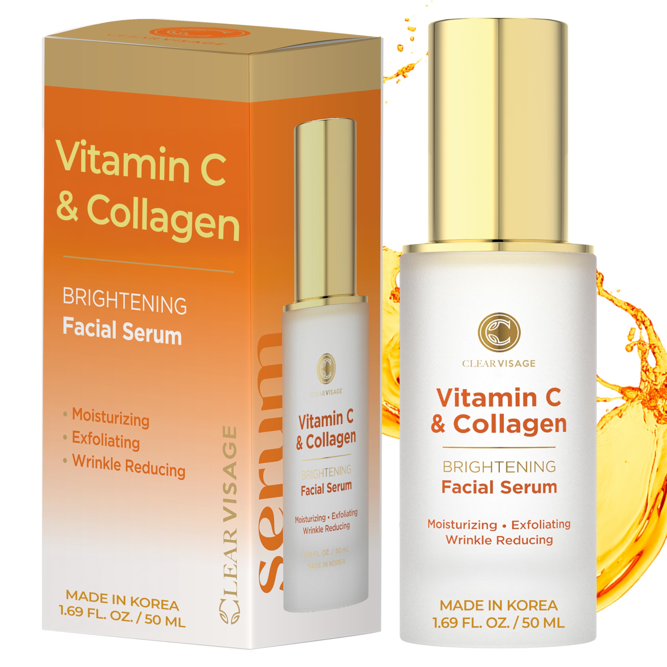 Clear Visage Vitamin C Serum bottle highlighting a lightweight hydration boost for daily care