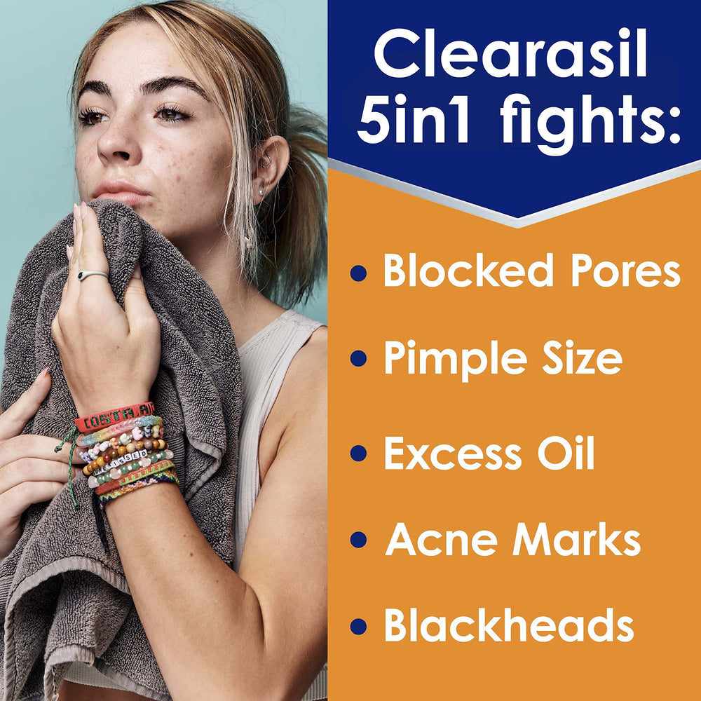 Closeup of Clearasil Stubborn Acne Control 5in1 pad texture for exfoliation.