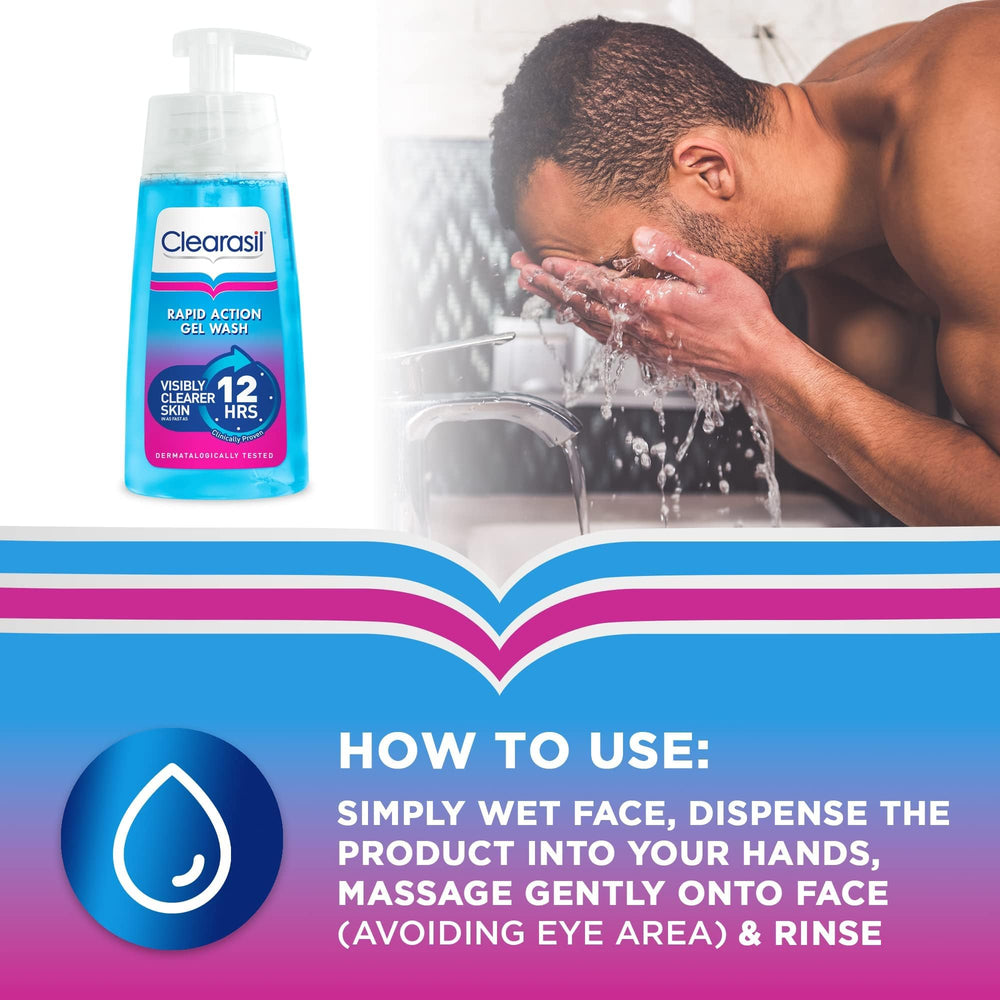 Clearasil Ultra Rapid Action Gel Wash travel pack for on-the-go daily cleansing.