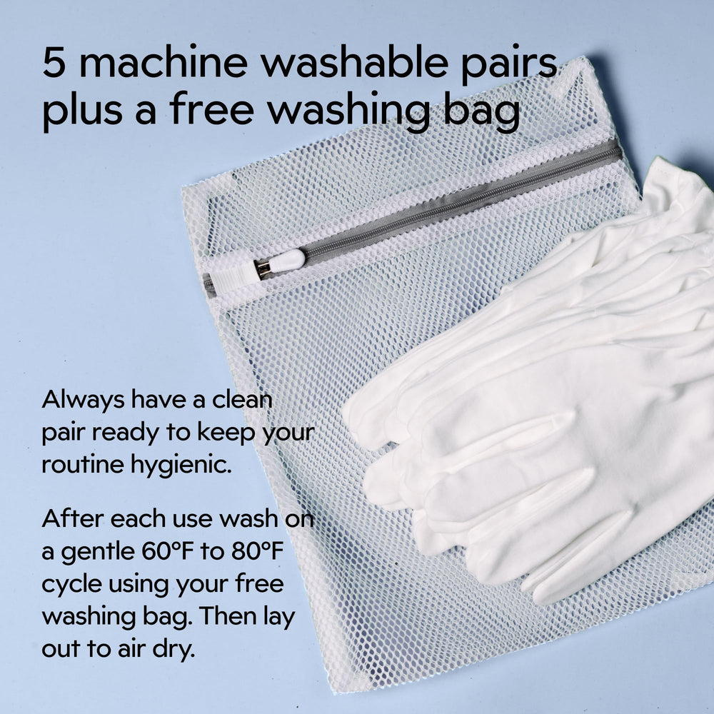 Evening skincare with Clearbody Organics gloves highlights a calm routine.
