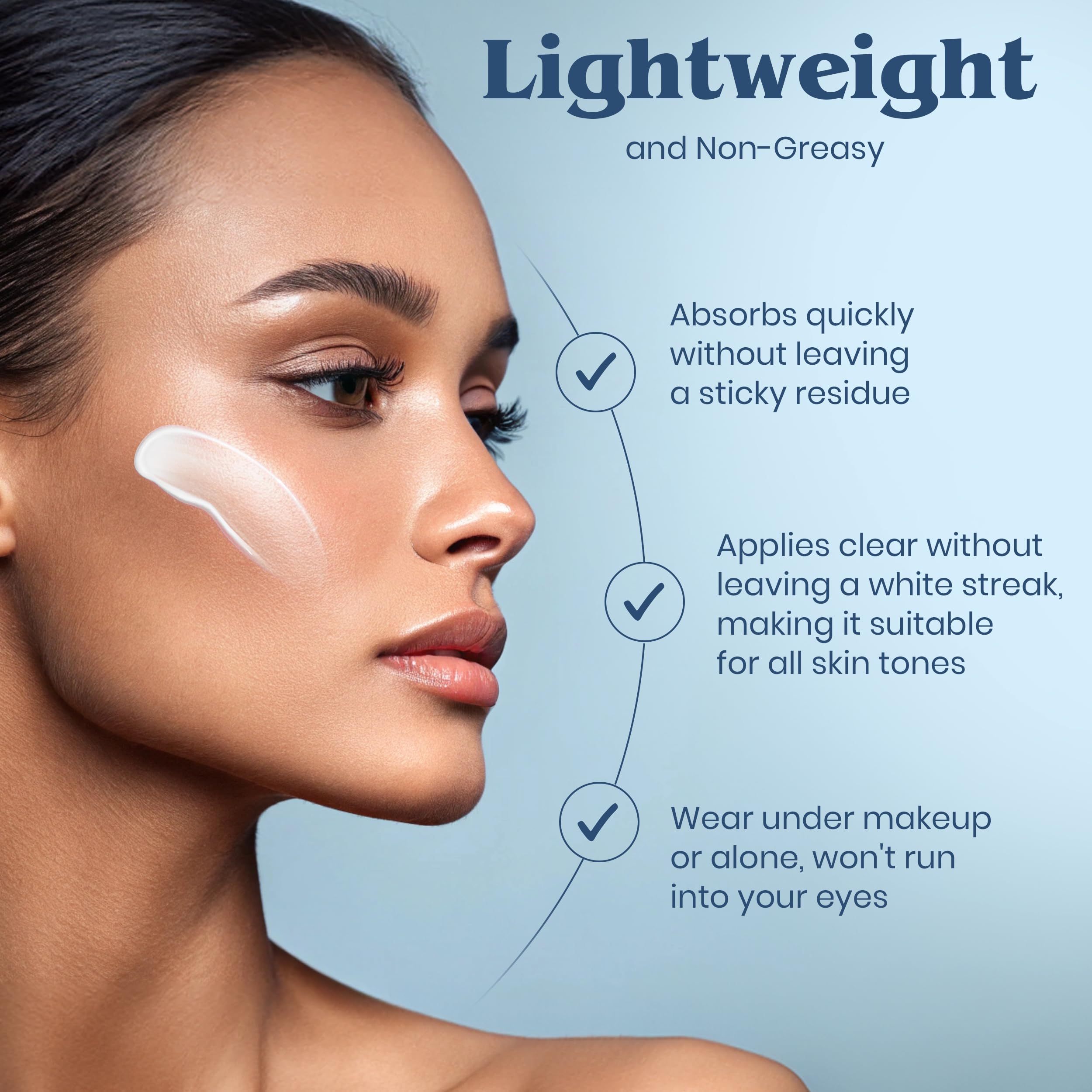 ClearChoice Sport Shield SPF 45 texture on skin demonstrates non-greasy finish and hydration.