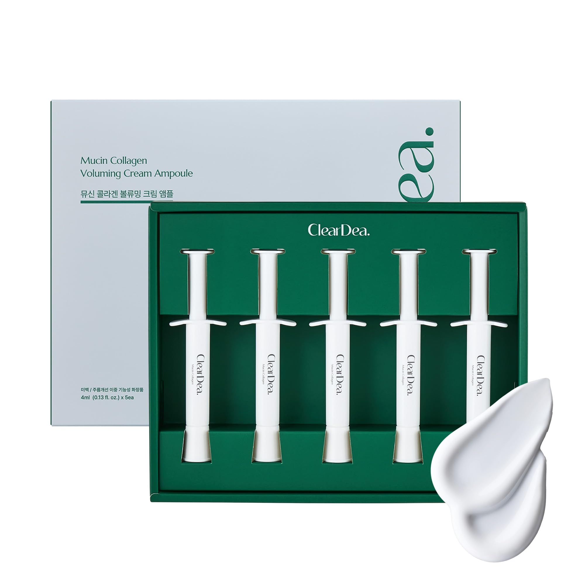 ClearDea Mucin Collagen Voluming Ampoule bottle for daily hydrating skincare.