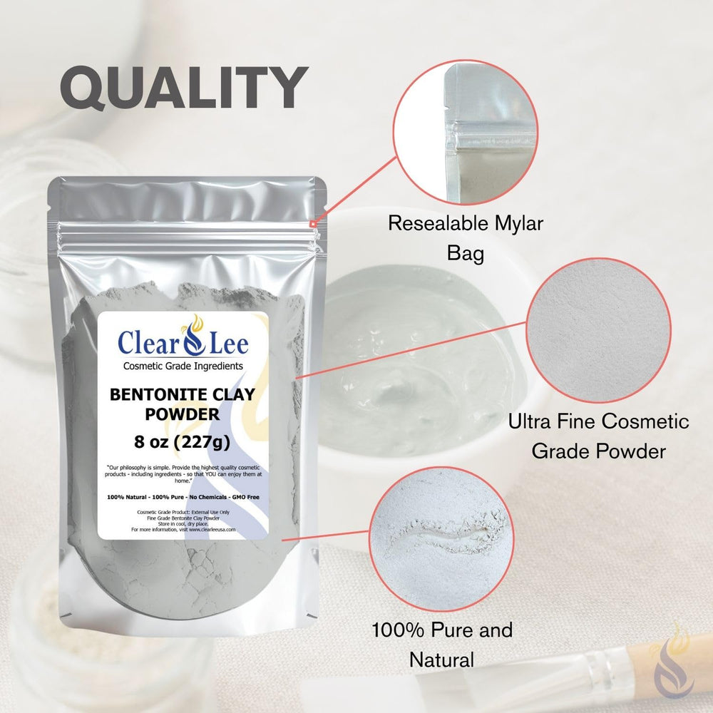 Use of ClearLee clay powder to balance oil on skin for improved shine control.