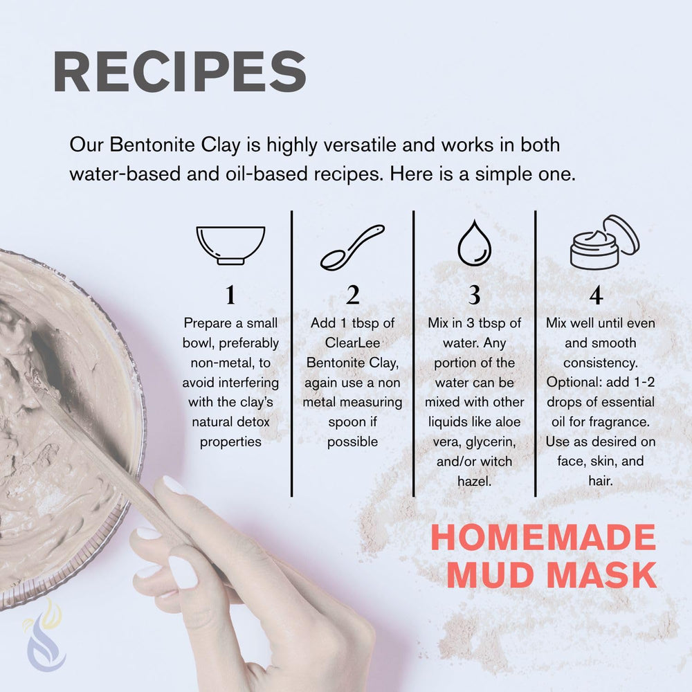 Spa-at-home setup using ClearLee clay powder for cleansing rituals.