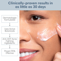 Clearogen sulfur acne lotion ingredients list highlighting DHT-blocking botanicals