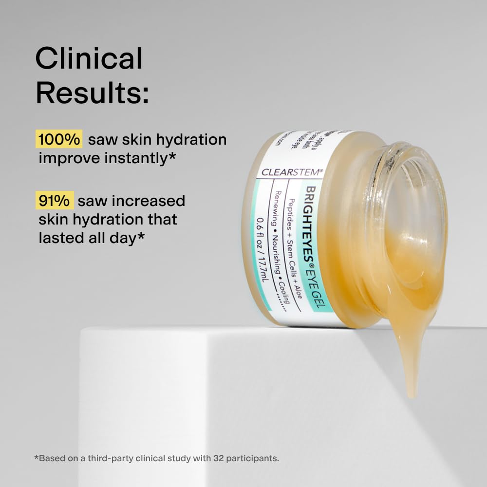 Silky cooling sensation of CLEARSTEM BrightEYES gel on the skin